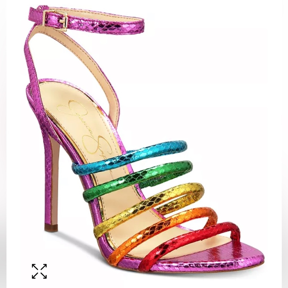 Jessica Simpson “Joselle” dress sandals Rainbow 🌈 Snakeskin - Sz 8.5 “Lover”
